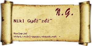 Nikl Győző névjegykártya